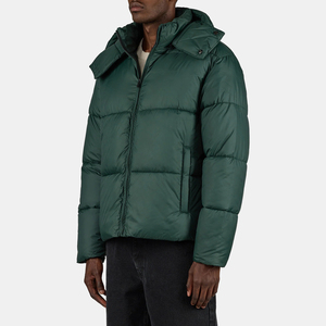 Chaqueta Acolchada con Capucha para Hombre, Estilo Urbano, Transpirable, Relleno de Algodón, Cierre de Cremallera, Informal, de Poliéster, Corte Regular, Color Sólido - Product Image 5