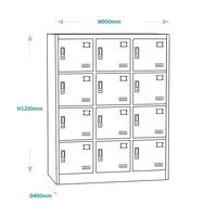 Armoire de rangement pour élèves du primaire casier d'école en métal 9/12 portes casier de maternelle armoire de casier en acier coloré