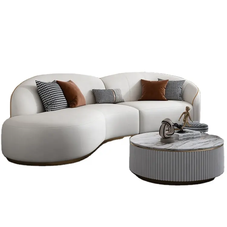 New design hot selling Italian style home luxury hotel lamb sofa set modern living room furniture