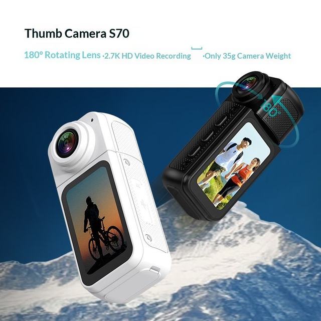S70 Camera Vlog Thumb Camera English WIFI Magnetic Attachment First-person Perspective Cycling High-definition Sports Camera