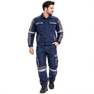 Conjunto de Overol de Trabajo Impermeable de Alta Visibilidad Unisex, Chaqueta de Seguridad Reflectante, Pantalones de Trabajo Tipo Cargo, Uniforme Industrial - Product Image 4