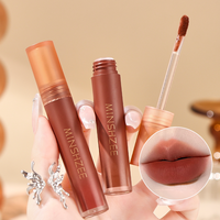 Base de boue à lèvres en mousse MINSHZEE personnalisée-Velvet Matte Non-Drying Longwear Transfer-Proof Waterproof Lip Tint Gloss Liquid
