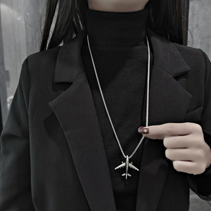 Noter nueva moda hombres avión Collar Hiphop Rock colgante Colar Masculino accesorios masculinos novio regalo - Product Image 5
