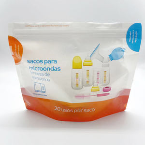 Customized Logo Printed Plastic Mylar Pouch with Slider Zipper Microwave Steam <strong>Steriliser</strong> <strong>Bags</strong> with Display Paper Box - Product Image 6