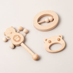 Juguete de Madera para Bebés de 0 a 12 Meses, Sonajero de Madera de Haya Montessori, Juego de 5 Piezas - Product Image 2
