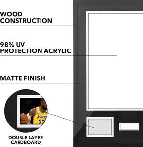 Cadres en bois pour maillots <span class=keywords><strong>de</strong></span> football, vitrines pour maillots signés, boîtes à effets d'ombre pour maillots <span class=keywords><strong>de</strong></span> sport, présentoirs pour maillots - Product Image 5