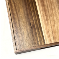 Plateau de service en bois d'acacia avec poignées, plateau rectangulaire en bois pour café, nourriture et cuisine