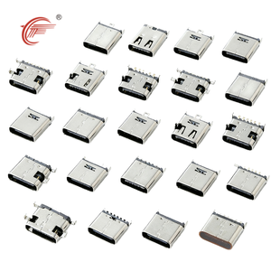Connecteur USB Type-C horizontal 6 broches, longueur 6,5/6,8, contact femelle en cuivre, coque LCP noire en SUS, PCB, conforme ROHS, vente directe usine - Product Image 3