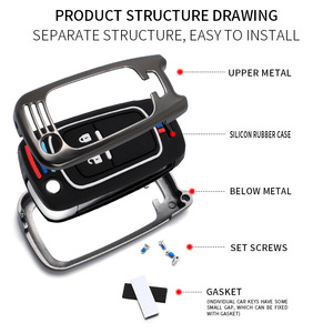 Étui pliable pour <span class=keywords><strong>clé</strong></span> de voiture en alliage de zinc résistant aux rayures, <span class=keywords><strong>porte</strong></span>-clés de voiture, compatible avec Buick <span class=keywords><strong>Opel</strong></span> Chevrolet - Product Image 4
