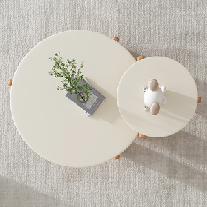 Solid Wood <b>Round</b> Coffee <b>Table</b> Nesting Modern Minimalist Living Room <b>Side</b> <b>Table</b> Nordic Style <b>Small</b> Sofa <b>Table</b> - Product Image 3