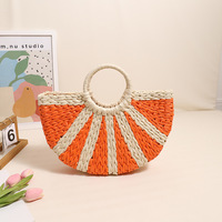 Sac à main en paille interchangeable, style bohème chic personnalisable, expression de style
