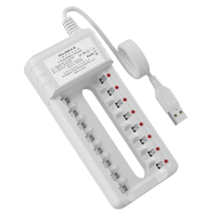 Chargeur de batterie PUJIMAX AA AAA chargeur de batterie intelligent à huit emplacements pour batterie rechargeable Ni-mh avec indicateur de charge LCD