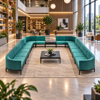 Canapé modulaire en forme de U moderne avec revêtement en tissu pour le bureau, la salle d'attente, la réception, les meubles de salon