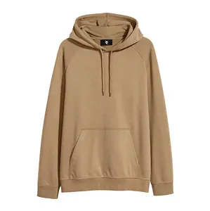 Özel nakış kahverengi boş moda giyim Hoodies erkekler için