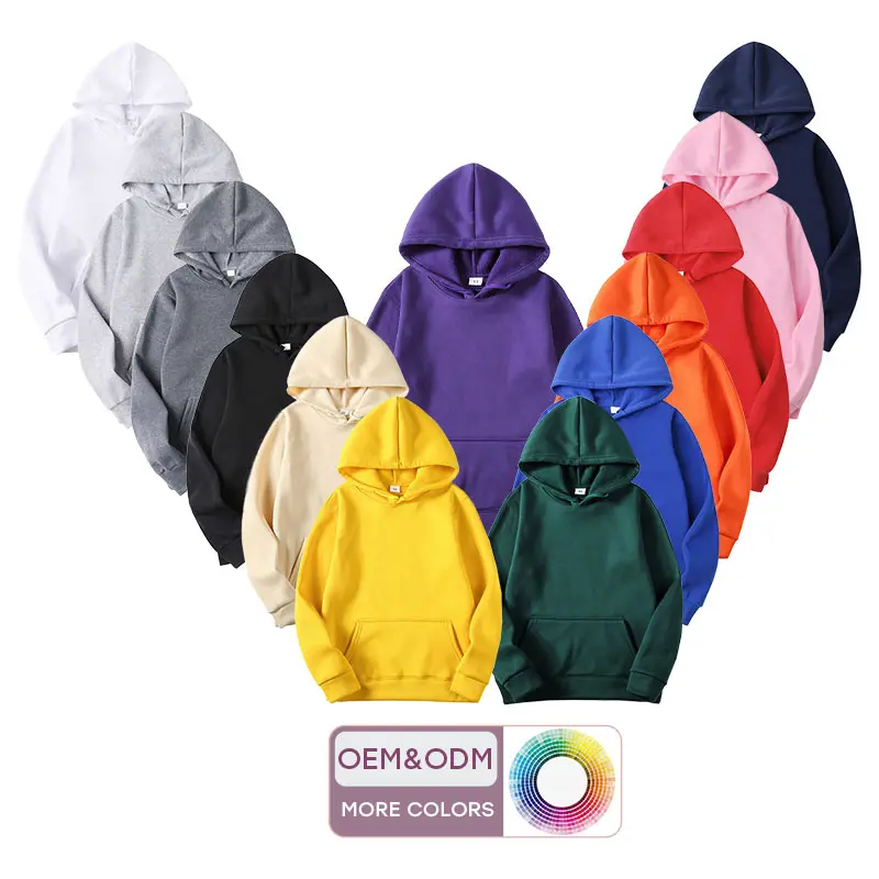 Tedarikçi toptan özel LOGO kazak Terry Hoodies düz boş örgü Polyester pamuk boy spor Hoodies erkekler için