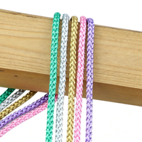 Cordon Kumihimo en polyester tressé haute densité de 3 mm, 8 brins, 1 mm de large, pour la fabrication de bijoux chinois DIY (vente en gros)
