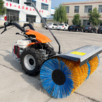 Balayeuse à neige à essence fiable, compacte, autoportée, à brosse rotative pour le nettoyage des routes agricoles, des parkings et des trottoirs