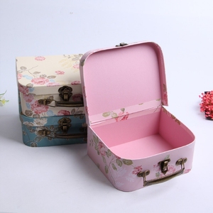 Set di 3 valigie di cartone scatola regalo scatola di immagazzinaggio decorativo con coperchio maniglia festa di compleanno festa di nozze bomboniere <span class=keywords><strong>valigia</strong></span> <span class=keywords><strong>Vintage</strong></span> - Product Image 2