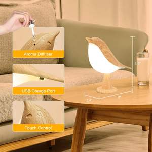 Carino uccello piccola lampada da scrivania Cordless luce notturna a LED con 3 modalità di colore sensore tattile ricaricabile per bambini lampada da comodino - Product Image 5