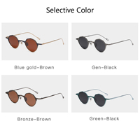 Gafas de Sol Elegantes Ultraligeras con Armazón de Titanio Puro, Lentes de Resina, Diseño Redondo Vintage, Logotipo Personalizado, Venta al Por Mayor, de Lujo, para Hombre y Mujer
