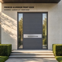 Porte d'entrée extérieure en aluminium de qualité supérieure, design moderne, étanche, taille et couleur personnalisées pour villa, maison, résidence haut de gamme