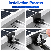 Support de fixation intermédiaire en aluminium pour panneaux solaires photovoltaïques avec conception à trou fendu pour système de montage de modules solaires pour auvents