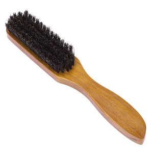 Brosse à cheveux en bois à poils de sanglier, forme rectangulaire, pour cheveux raides et bouclés, outil de coiffage - Product Image 2