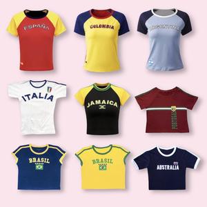Camisetas Vintage Estilo Streetwear de los 90, Tops Y2K, Top Corto Brasileño, <span class=keywords><strong>Camiseta</strong></span> sin Mangas con Tirantes Finos, <span class=keywords><strong>Camiseta</strong></span> Bordada para <span class=keywords><strong>Mujer</strong></span> - Product Image 1