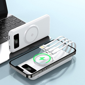 พาวเวอร์แบงค์พกพา กันน้ำ ไร้สาย ความจุ 10000mAh สายในตัว หน้าจอ LED ชาร์จแม่เหล็ก ช่องต่อ C อินพุต ช่องจ่ายไฟแบบ Universal ชาร์จเร็ว - Product Image 4