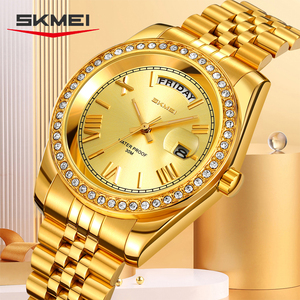 นาฬิกาควอตซ์ตัวเลขอาหรับคุณภาพสูง OEM ODM โลโก้สั่งทำได้ กันน้ำ สายเหล็กแข็ง ดีไซน์เรียบง่าย สำหรับผู้ชาย - Product Image 2