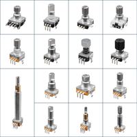 Interruptor Codificador Rotatorio EC11, Potenciómetro Digital de 5 Pines con Interruptor de Botón, Eje de 15 mm y 20 mm, Perilla Plana EC11E, 16 Posiciones, SOUNDWELL