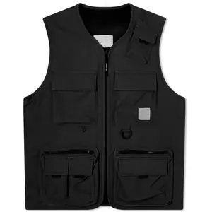 Wholesale casual black 100%cotton tooling multi-pocket vest for men