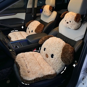 Cojín de Asiento de Coche con Diseño de Gato de Dibujos Animados, Almohadilla de Asiento de una Pieza con Soporte Lumbar, Relleno de Algodón PP Afelpado de Invierno, Alta Calidad - Product Image 4
