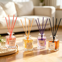 Diffuseur d'huiles essentielles sans flamme, artisanal, en verre, carré, écologique, longue durée, parfum d'ambiance pour la maison, style manoir romantique