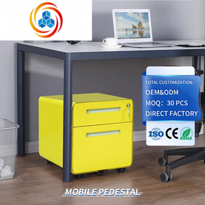 Meuble de classement mobile à 2 tiroirs avec tiroirs verrouillables et roulettes pour l'organisation de bureau - Product Image 1