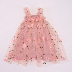 Abiti Tutu per Bambine Pronti per la Spedizione, Senza Maniche con Spalline Sottili, Vestito Floreale Ricamato per Bambine 6-12 <span class=keywords><strong>Mesi</strong></span> - Product Image 5