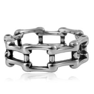 yunnique Men's <b>Titanium</b> Steel <b>Ring</b> Car Chain Geometric Design Steel Gold Color Gift Jewelry - Product Image 4