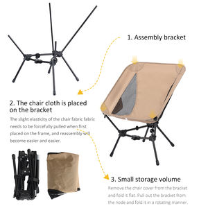 Silla de Camping Plegable Ultraligera de Tubo de Hierro para Exteriores, de Apertura Rápida, Silla Luna para Pesca, Precio Mayorista Económico - Product Image 5