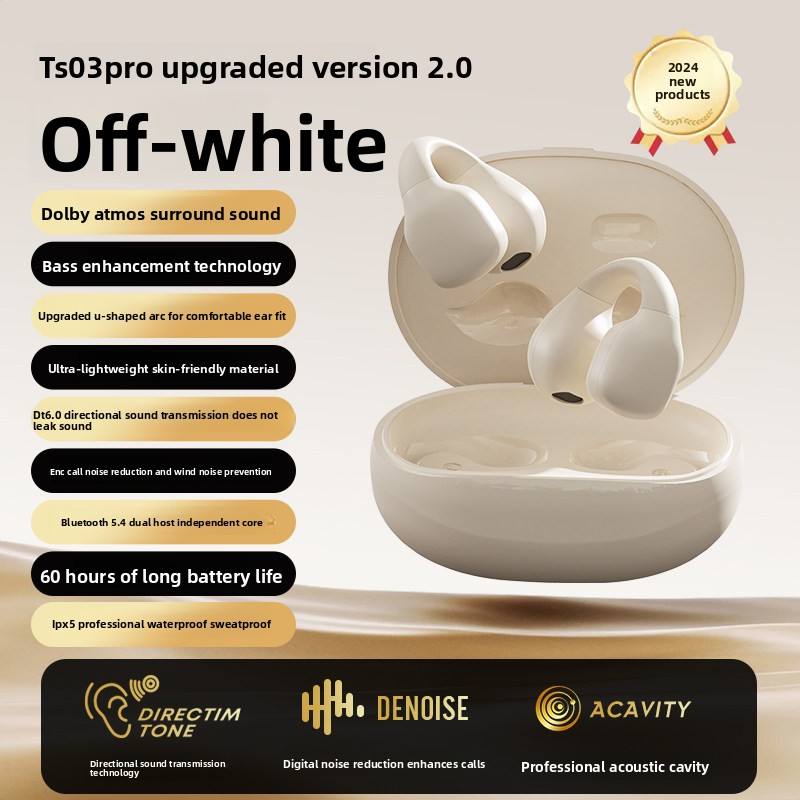 ORANGLES Langsdom TS03 Pro Max Open-Ear Wireless Earbuds | Bluetooth 5.4, ENC Noise Reduction, 60H Playtime, IPX5 Sports - elegant presentation - exhibiting components - Image 6 of 6 | ideal for home | Discount on Langsdom TS03 Pro Max Open-Ear Wireless Earbuds | Bluetooth 5.4, ENC Noise Reduction, 60H Playtime, IPX5 Sports Virginia | Free Shipping ORANGLES