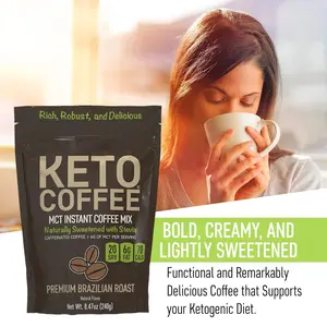 مكمل غذائي سريع للصحة قهوة كيتو بقهوة خضراء فورية MCT
