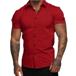 <span class=keywords><strong>Chemise</strong></span> d'été décontractée pour <span class=keywords><strong>homme</strong></span>, coupe ajustée, respirante, boutonnée, à manches courtes, style ou logo personnalisé, fabrication ODM - Product Image 5