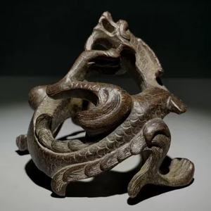 Vintage Metalen Draak Mythisch Beest Ornament, Chinese Traditionele Kunstsculptuur, Uniek Verzamelobject Voor Studie En Kantoor - Product Image 5