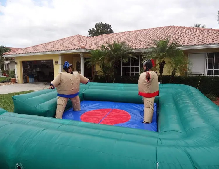 China Adult Sumo Suit Set 20ft Inflatable Sumo Arena For Sale