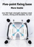 Chaise de douche médicale robuste avec siège en U 3D et double repose-pieds - Qualité clinique