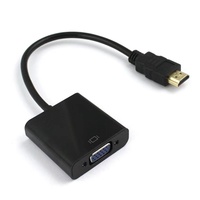 Adaptateur HD vers VGA Noir 1080P HD vers VGA avec câble de conversion audio Câble convertisseur HD vers VGA prend en charge HDCP