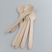 Ensemble de couverts miniatures en bois de bouleau biodégradable et écologique, cuillère, fourchette, couteau jetables, pique-nique, camping, vaisselle durable