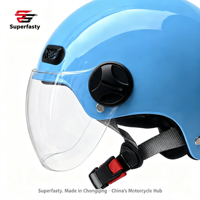 Casque de moto ouvert personnalisé de luxe en ABS, étanche, à dégagement rapide, avec motif, réglable pour la conduite estivale en scooter