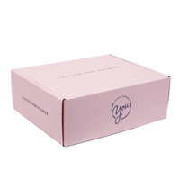 Caja plegable corrugada personalizada de bosques, cajas de embalaje de envío rosa para pequeñas empresas