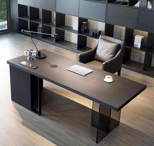 Moderner minimalisti scher Home-Office-Schreibtisch Leichter Luxus-Schreibtisch mit einfachem Acryl-Design aus massivem Holz - Product Image 2