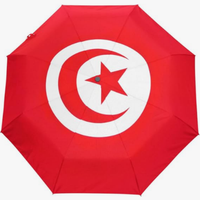 Parapluie d'urgence instantané de style national tunisien, imprimé drapeau, haute qualité, ouverture et fermeture entièrement automatiques